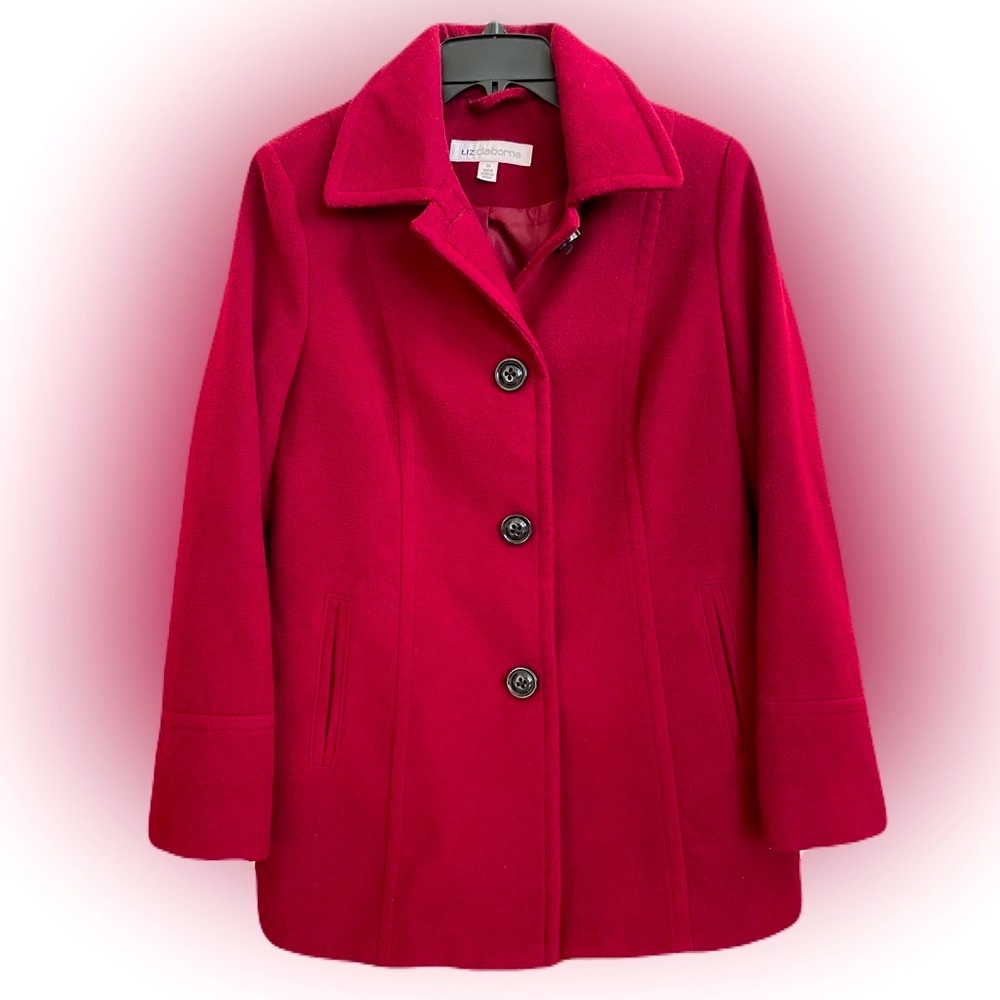 Liz Claiborne Red Peacoat - Picture 4 of 9